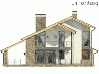 W-179-1P проект двухэтажного дома из газобетона размером 15 на 12  - вид справа