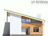 W-184-1K проект двухэтажного дома из кирпича размером 14 на 11  - вид слева