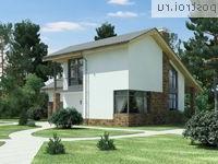 W-194-1P проект двухэтажного коттеджа из пенобетона с гаражом размером 13 на 14 