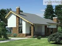 W-194-1P проект двухэтажного коттеджа из пенобетона с гаражом размером 13 на 14 