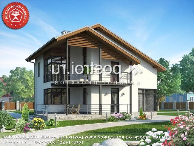 W-215-1P проект двухэтажного дома из пеноблоков с гаражом размером 10 на 13 