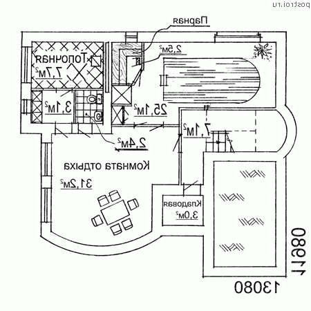 W-255-1K проект двухэтажного коттеджа из кирпича с цоколем и мансардой и гаражом размером 12 на 13  - цоколь