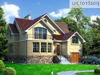 W-255-1K проект двухэтажного коттеджа из кирпича с цоколем и мансардой и гаражом размером 12 на 13 