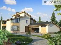 W-270-1P проект двухэтажного дома из пеноблоков с гаражом размером 17 на 13 