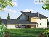 W-270-1P проект двухэтажного дома из пеноблоков с гаражом размером 17 на 13 