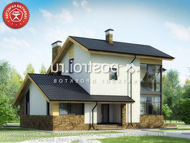 W-271-1K проект двухэтажного дома из кирпича с цоколем размером 10 на 13 