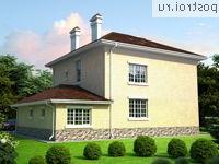 W-275-1K проект двухэтажного дома из кирпича с мансардой и гаражом размером 14 на 16 