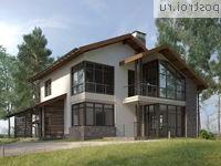 W-275-1P проект двухэтажного дома из пеноблоков с гаражом размером 16 на 21 