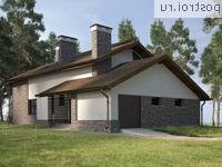 W-275-1P проект двухэтажного дома из пеноблоков с гаражом размером 16 на 21 