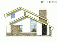 W-298-1P проект двухэтажного дома из пенобетона с гаражом размером 14 на 16  - вид слева