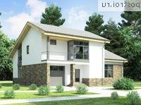 W-298-1P проект двухэтажного дома из пенобетона с гаражом размером 14 на 16 