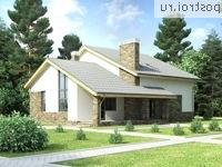 W-298-1P проект двухэтажного дома из пенобетона с гаражом размером 14 на 16 