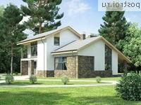 W-298-1P проект двухэтажного дома из пенобетона с гаражом размером 14 на 16 