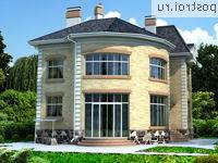 W-338-1K проект двухэтажного дома из кирпича с цоколем размером 12 на 15 