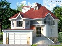 W-346-1K проект двухэтажного дома из кирпича с цоколем и мансардой и гаражом размером 19 на 14 