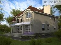 W-406-1K проект трехэтажного дома из кирпича с цоколем и мансардой и гаражом размером 14 на 17 