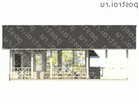 X-026-1S проект одноэтажной каркасной беседки размером 5 на 9  - вид спереди