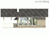 X-026-1S проект одноэтажной каркасной беседки размером 5 на 9  - вид сзади