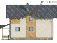 X-147-1P проект двухэтажного дома из газобетона размером 10 на 10  - вид слева