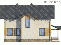 X-147-1P проект двухэтажного дома из газобетона размером 10 на 10  - вид справа