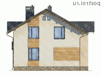 X-147-1P проект двухэтажного дома из газобетона размером 10 на 10  - вид сзади