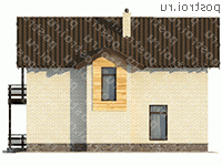 X-150-5P проект двухэтажного дома из пеноблоков с гаражом размером 11 на 14  - вид слева