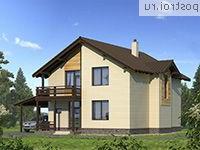 X-150-5P проект двухэтажного дома из пеноблоков с гаражом размером 11 на 14 