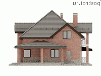 X-163-1P проект двухэтажного дома из пеноблоков размером 14 на 14 - вид справа