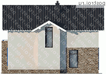 X-183-1P проект двухэтажного дома из пеноблоков размером 11 на 10 - вид слева X-183-1P проект двухэтажного дома из пеноблоков размером 11 на 10 - вид слева