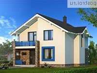 X-183-1P проект двухэтажного дома из пеноблоков размером 11 на 10 