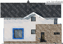 X-183-1P проект двухэтажного дома из пеноблоков размером 11 на 10 - вид справа X-183-1P проект двухэтажного дома из пеноблоков размером 11 на 10 - вид справа