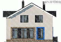 X-183-1P проект двухэтажного дома из пеноблоков размером 11 на 10 - вид сзади X-183-1P проект двухэтажного дома из пеноблоков размером 11 на 10 - вид сзади