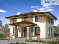 X-194-1P проект двухэтажного коттеджа из пенобетона размером 17 на 12 