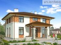 X-194-1P проект двухэтажного коттеджа из пенобетона размером 17 на 12 