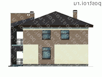 X-216-1P проект двухэтажного дома из пенобетона размером 14 на 10  - вид слева