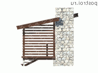 Y-021-1S проект одноэтажной каркасной беседки размером 4 на 6  - вид слева