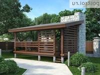 Y-021-1S проект одноэтажной каркасной беседки размером 4 на 6 
