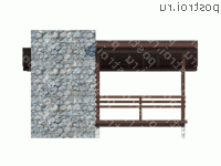 Y-021-1S проект одноэтажной каркасной беседки размером 4 на 6  - вид сзади