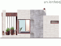 Y-050-1P проект одноэтажной бани из пеноблока размером 8 на 10 - вид слева