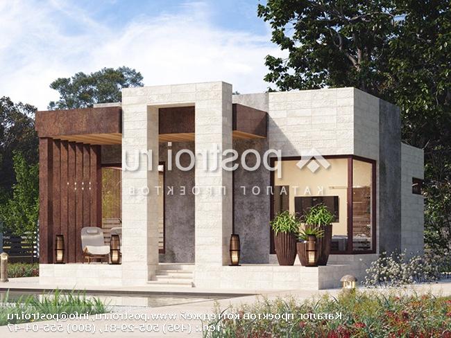 Y-050-1P проект одноэтажной бани из пеноблока размером 8 на 10