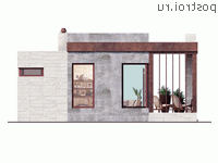 Y-050-1P проект одноэтажной бани из пеноблока размером 8 на 10 - вид справа