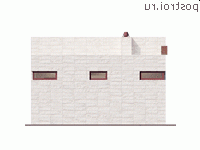 Y-050-1P проект одноэтажной бани из пеноблока размером 8 на 10 - вид сзади