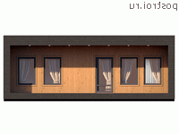 Y-066-1P проект одноэтажного дома из пеноблока размером 10 на 10 - вид спереди