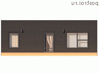 Y-066-1P проект одноэтажного дома из пеноблока размером 10 на 10 - вид сзади