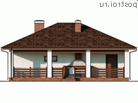 Y-072-1K проект одноэтажного гаража из кирпича с подвалом размером 11 на 9 - вид спереди