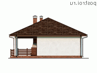 Y-072-1K проект одноэтажного гаража из кирпича с подвалом размером 11 на 9 - вид слева