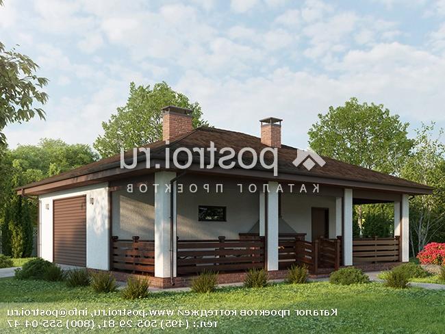 Y-072-1K проект одноэтажного гаража из кирпича с подвалом размером 11 на 9