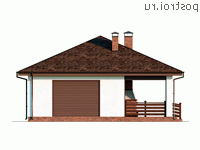 Y-072-1K проект одноэтажного гаража из кирпича с подвалом размером 11 на 9 - вид справа