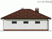 Y-072-1K проект одноэтажного гаража из кирпича с подвалом размером 11 на 9 - вид сзади