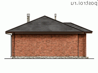Y-077-1P проект одноэтажного дома из пеноблока размером 10 на 11  - вид справа